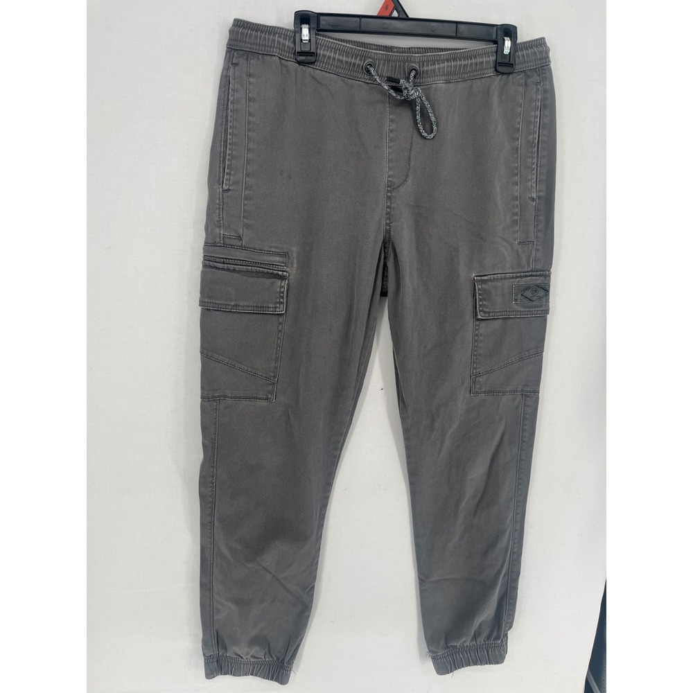 Unionbay Mens Gray Cargo Jogger Pants Stretch Cotton Elastic Waist Size M